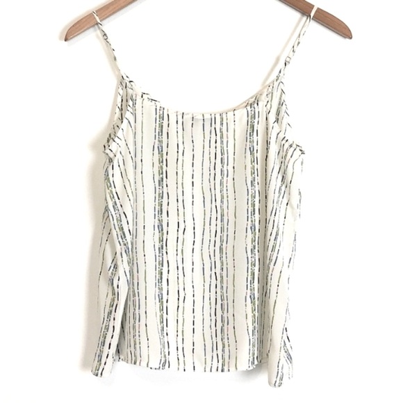 🆕 Equipment Femme Silk Cami Top Off White with Stripes. NWOT - Picture 7 of 8